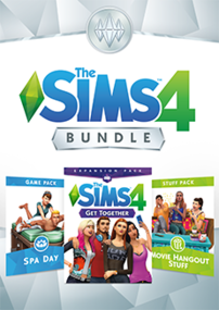 The Sims 4 Bundle: Get Together, Spa Day, Movie Hangout Stuff packshot box art