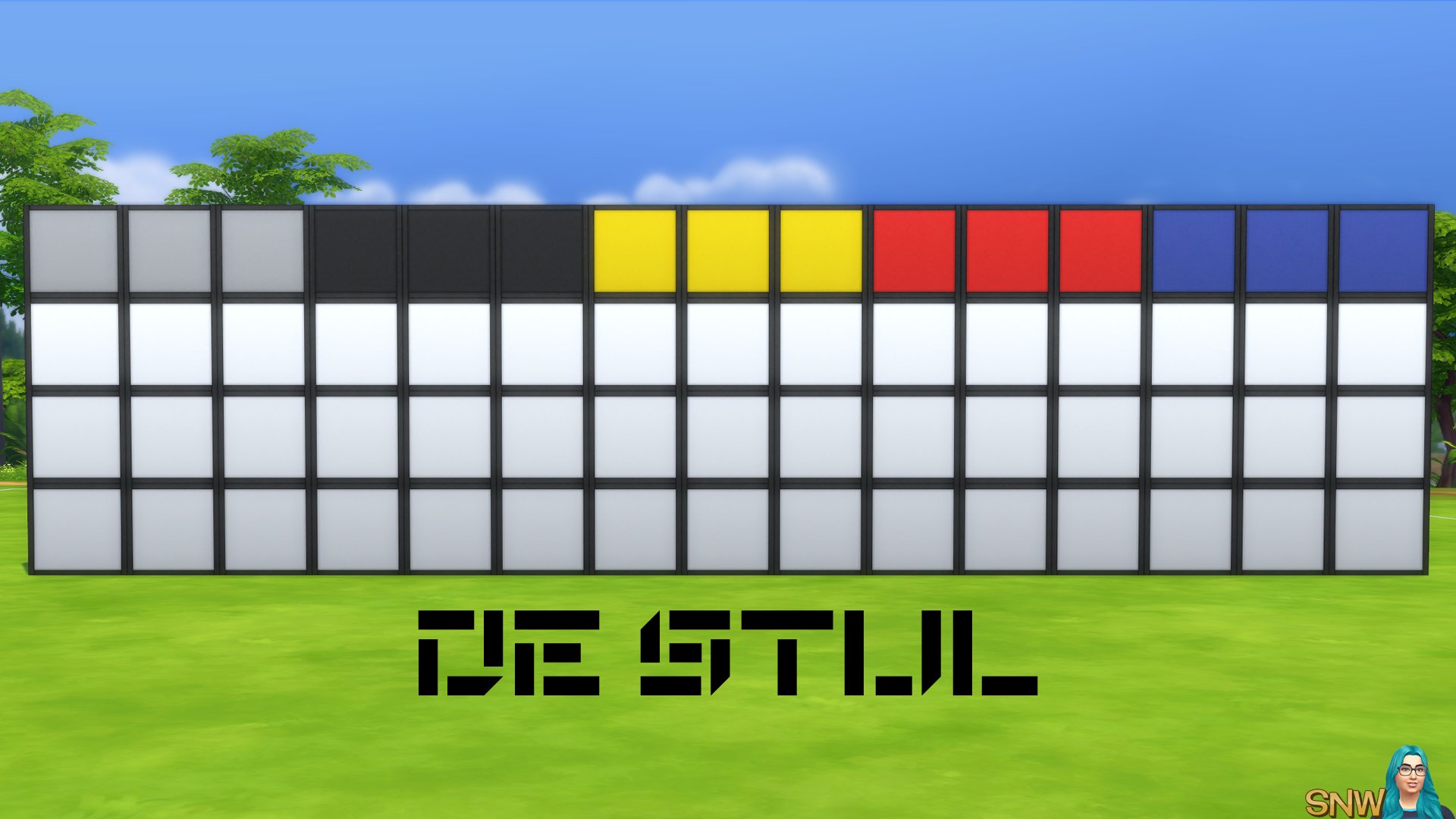 De Stijl Walls for The Sims 4