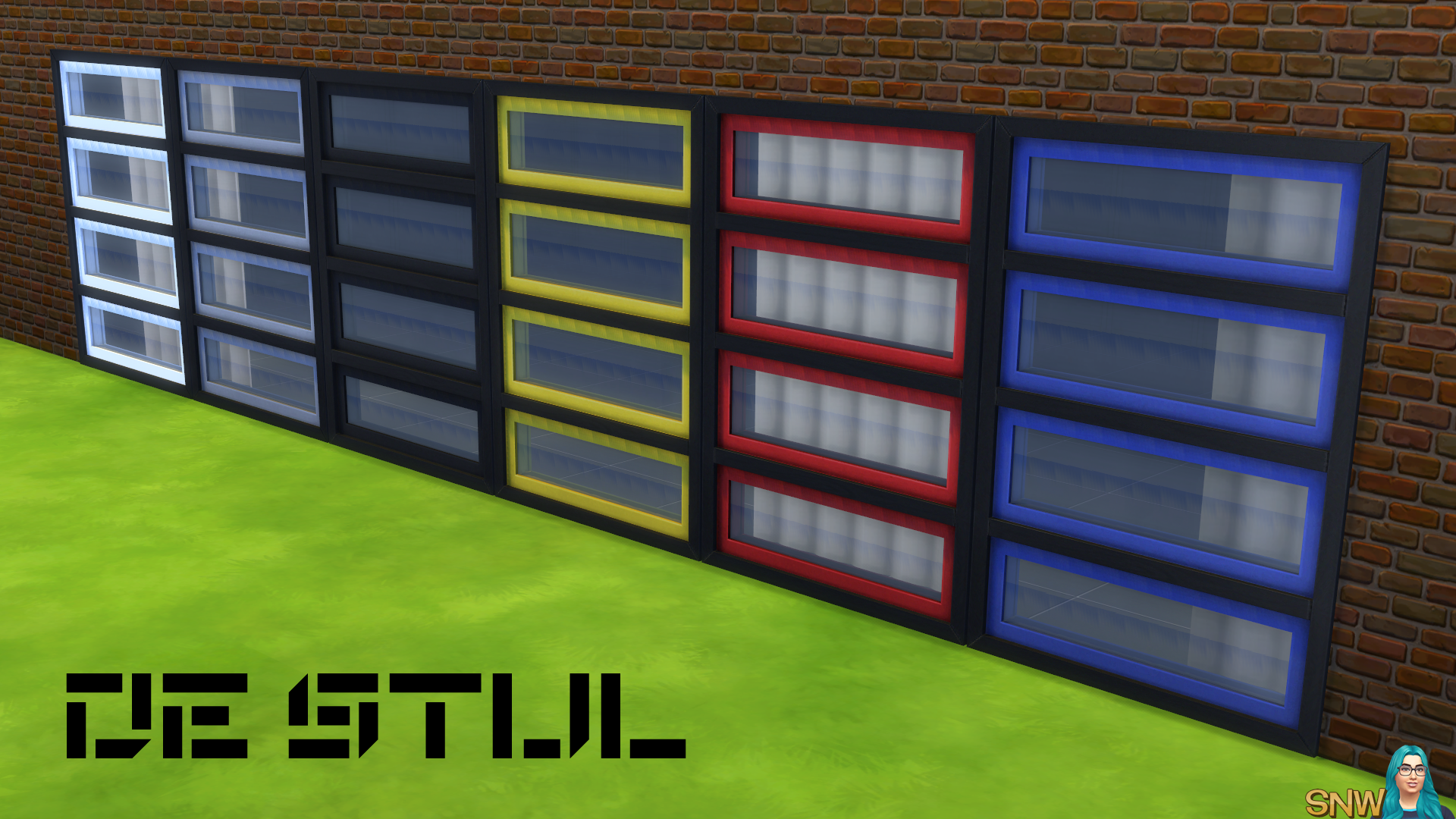 De Stijl Windows for The Sims 4