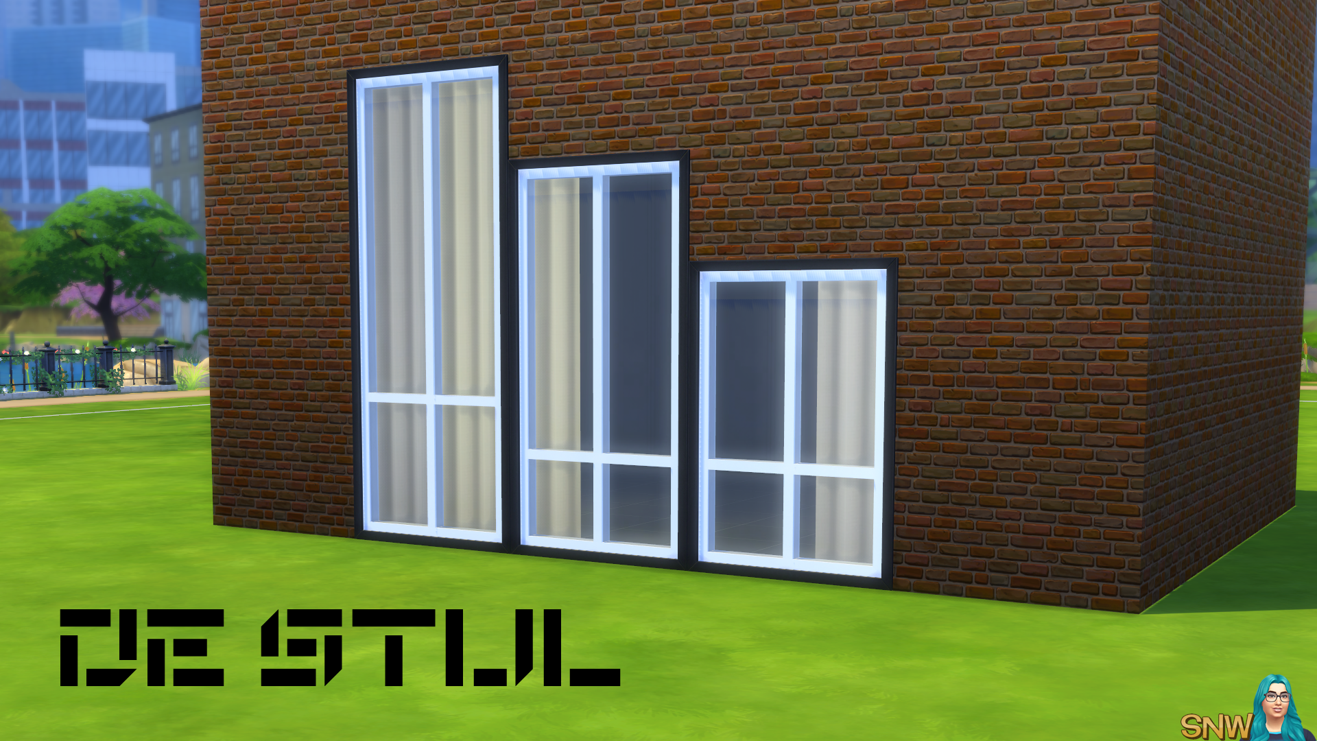 De Stijl Windows for The Sims 4