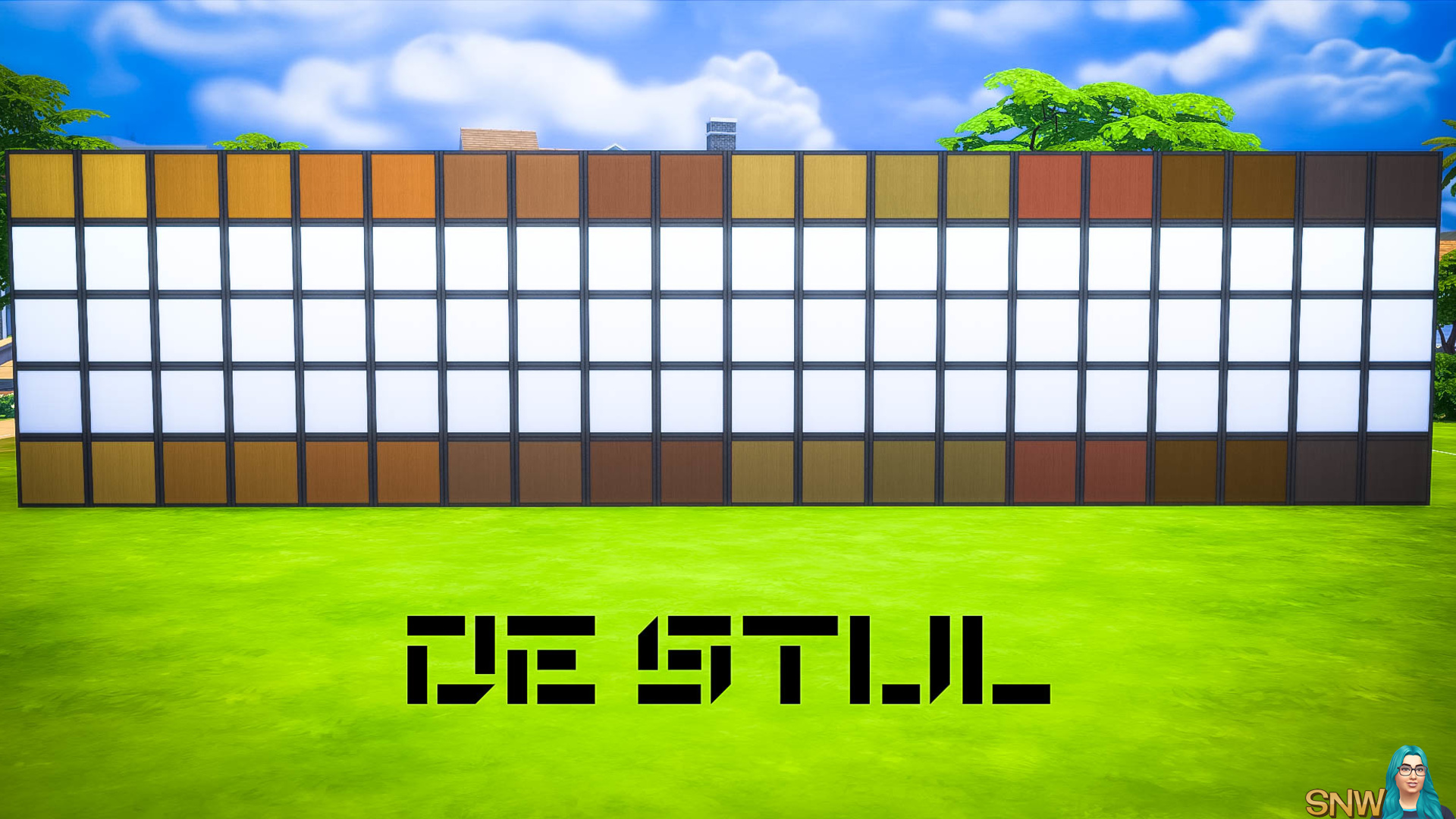 De Stijl Wooden Wall Panels Blocks (Top and Bottom) #10