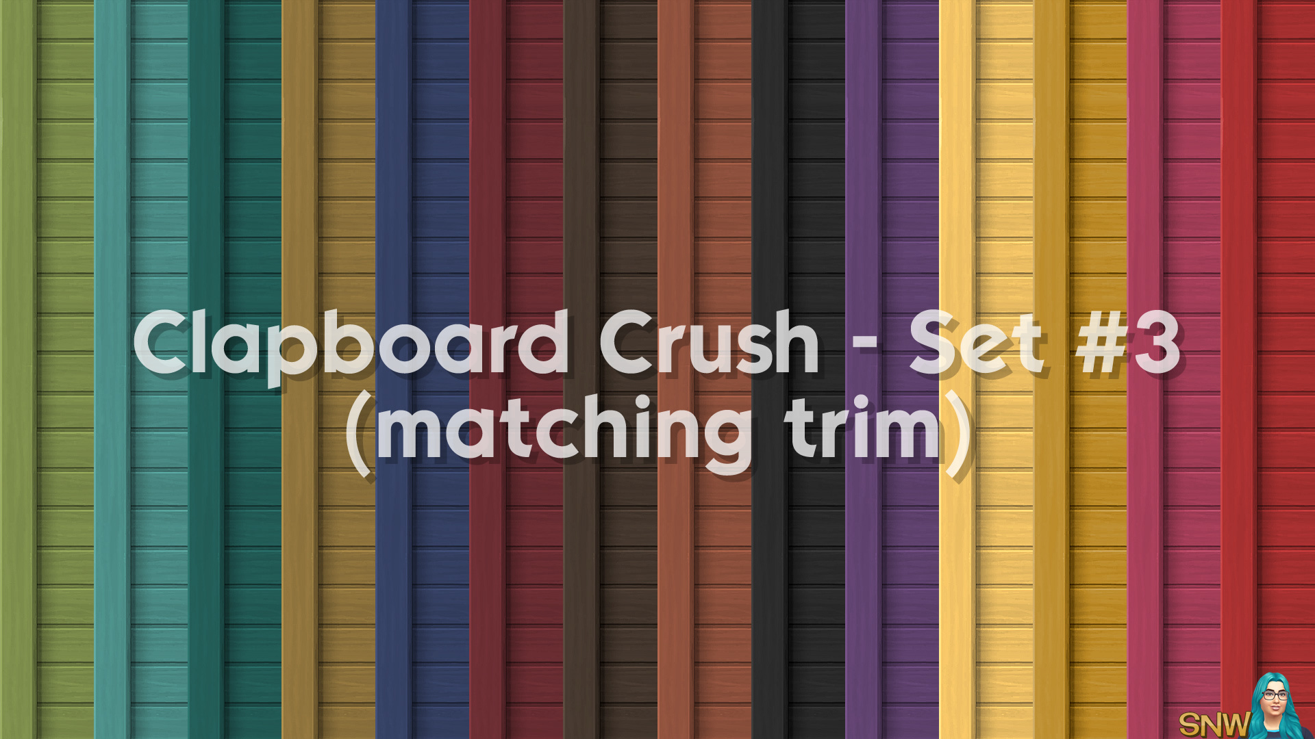 Clapboard Crush Siding Walls Set #3 (with Corner Trim)