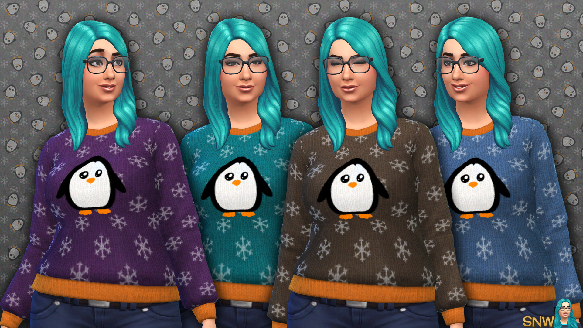 Women&#039;s Penguin Print Sweater