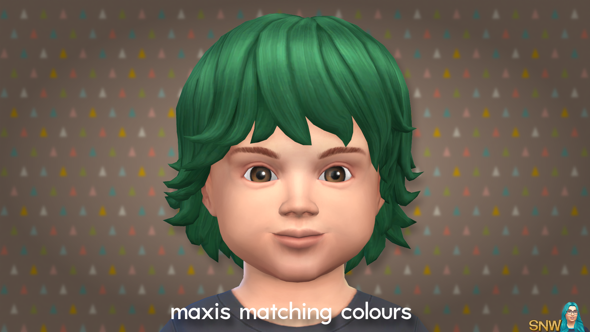 Maxis Matching Medium Wavy Hairdo for Toddlers