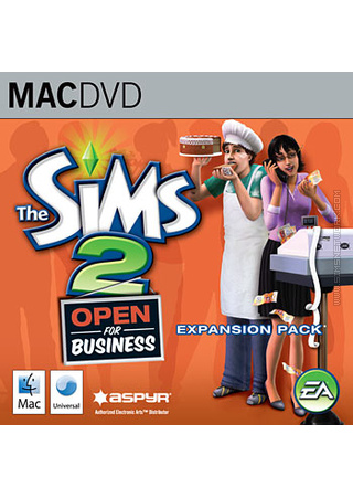 The Sims 2: Open for Business for Mac box art packshot jewel case