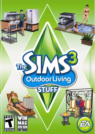 The Sims 3: Outdoor Living Stuff box art packshot US