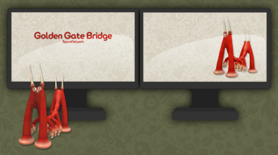 Golden Gate Bridge (light mode) dual screen wallpaper by Rosana at SporeNetwork