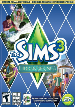 The Sims 3: Hidden Springs box art packshot